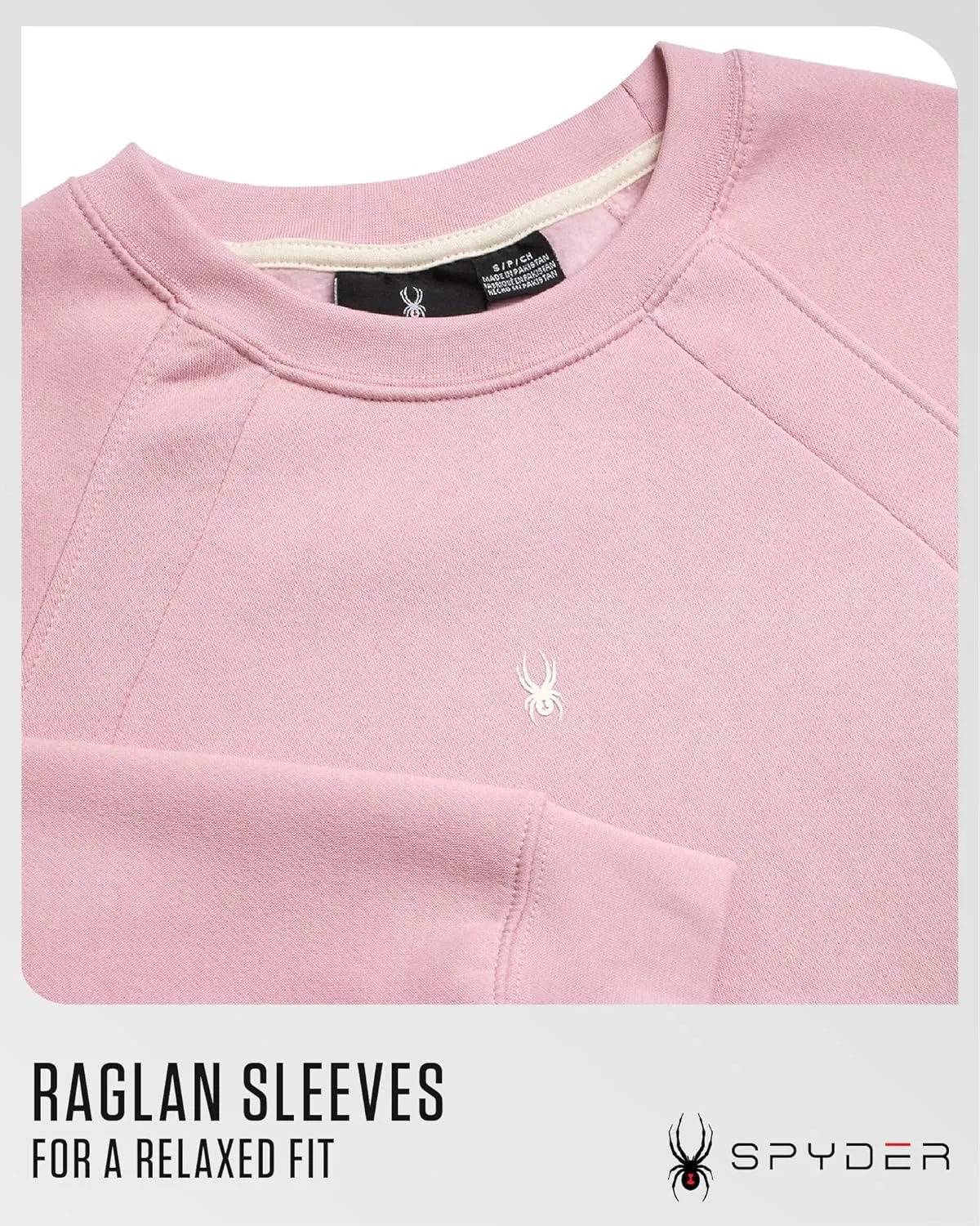 Spyder Women's Crewneck Pullover Sweater - Soft Fleece Long Sleeve Raglan Sweater for Women (Sizes: S-3X)