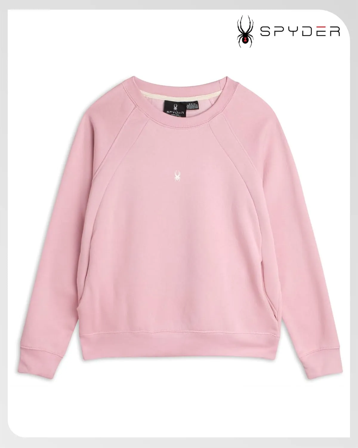 Spyder Women's Crewneck Pullover Sweater - Soft Fleece Long Sleeve Raglan Sweater for Women (Sizes: S-3X)