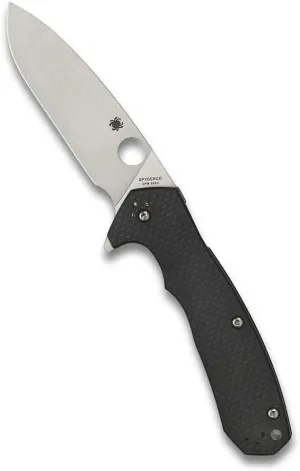 Spyderco Amalgam Premium Flipper Knife with 3.8" CPM S30V Stainless Steel Blade and Textured Carbon Fiber G-10 Handle - PlainEdge - C234CFP