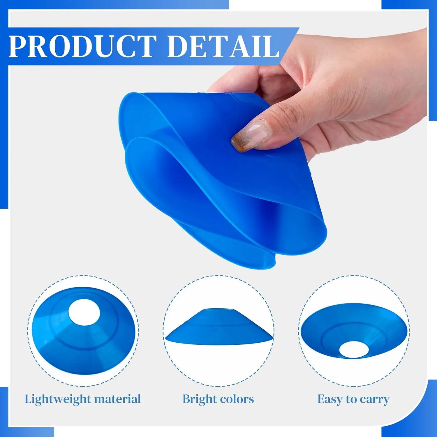 Sratte 200 Pcs Soccer Cones with Strap and Mesh Bag Agility Disc Cones Soccer Training Cones Disc Sports Cones for Drills Challenge Football Basketball Skating Kids Games Outdoor Indoor