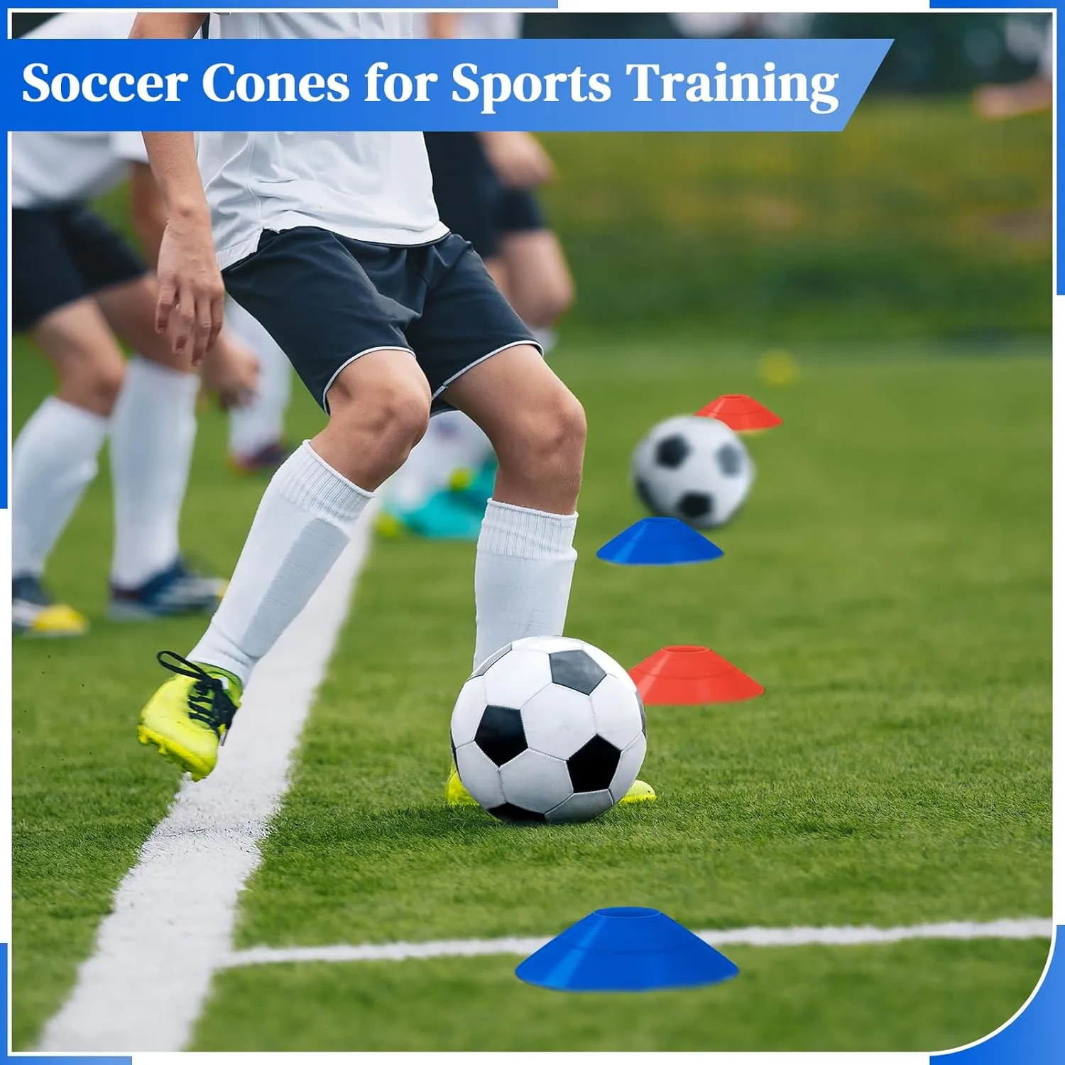 Sratte 200 Pcs Soccer Cones with Strap and Mesh Bag Agility Disc Cones Soccer Training Cones Disc Sports Cones for Drills Challenge Football Basketball Skating Kids Games Outdoor Indoor