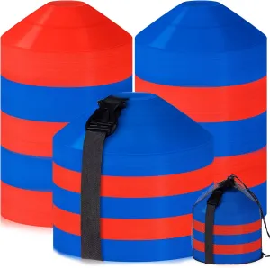 Sratte 200 Pcs Soccer Cones with Strap and Mesh Bag Agility Disc Cones Soccer Training Cones Disc Sports Cones for Drills Challenge Football Basketball Skating Kids Games Outdoor Indoor