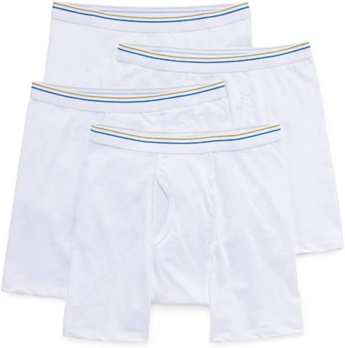 Stafford 4 Pair Dry and Cool Blended Men's Boxer Briefs (Medium) White