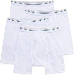 Stafford 4 Pair Dry and Cool Blended Men's Boxer Briefs (Medium) White