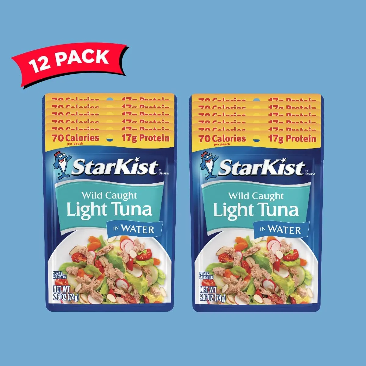 StarKist Chunk Light Tuna in Water Pouch 2.6 Oz Pack of 12