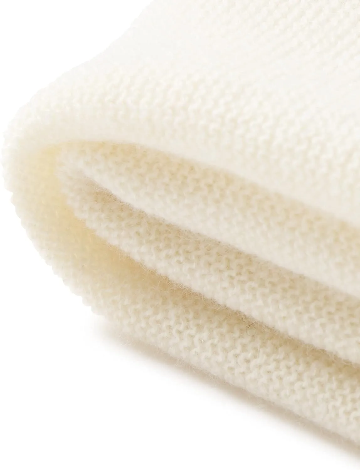 State Cashmere Luxe Scalloped Hem Lightweight Throw Blanket 100% Pure Cashmere Ultra Soft Accent Blanket for Couch, Sofa, & Bed (Undyed White, 40"x30")