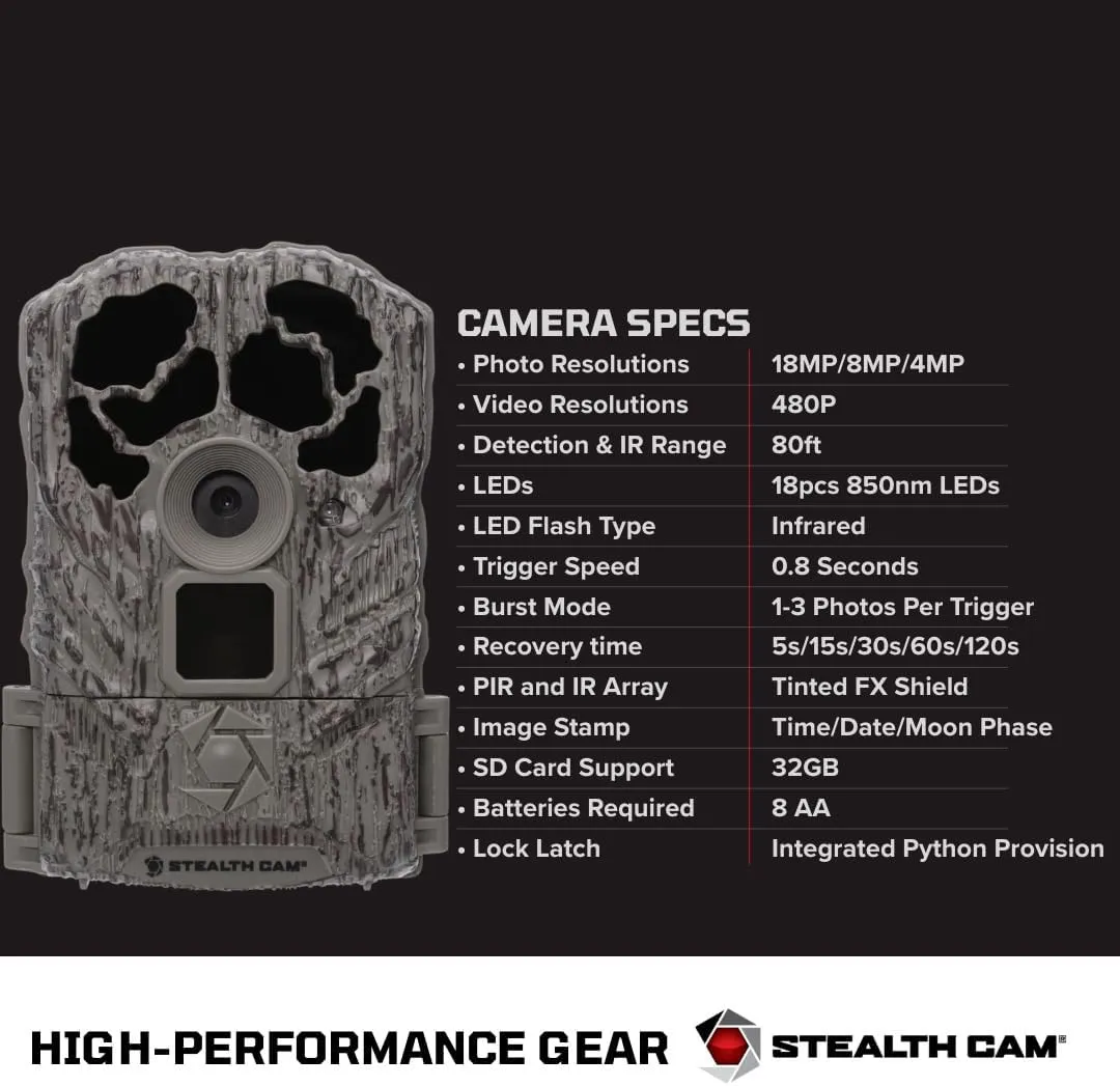 Stealth Cam Browtine 18MP Digital Trail Camera Combo with SD Card and Batteries Bundle with Focus Card Reader (10 Pack)