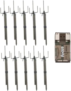 Stealth Cam Camstick Universal Trail Camera 34-Inch Ground Mounts, 10-Pack Bundle with Focus Card Reader. Useful for Treeless Terrain. for Use with Any Game Cam. (11 Items)