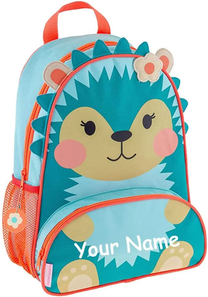 Stephen Joseph Kids Day Bag - Personalized Shoulder Bag - Hedgehog Sidekick Tote - Back to School Travel Bag with Custom Name