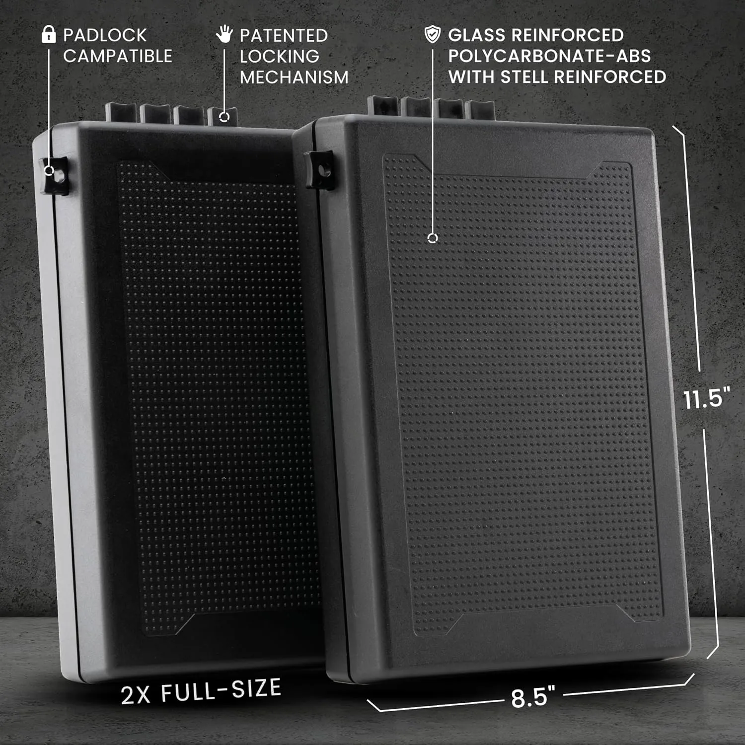 STOPBOX Gun Safe Alternative - Tactical Handgun Storage, Instant Access Portable Gun Case, TSA Compliant Gun Lock Box for Quick Handgun Access | Black - 2PK (Full-Size Only)