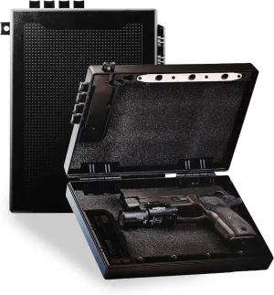 STOPBOX Gun Safe Alternative - Tactical Handgun Storage, Instant Access Portable Gun Case, TSA Compliant Gun Lock Box for Quick Handgun Access | Black - 2PK (Full-Size Only)