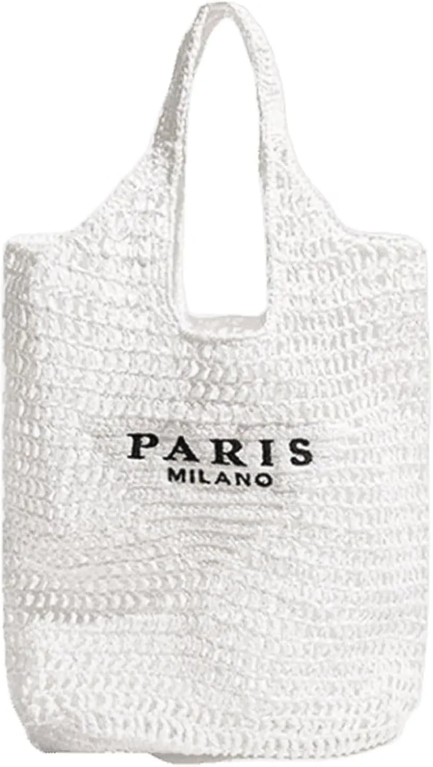 Straw Beach Bag for Women, Woven Tote Bag Hollow Shoulder Bag Large Hobo Bag Handbag Summer Travel Bag