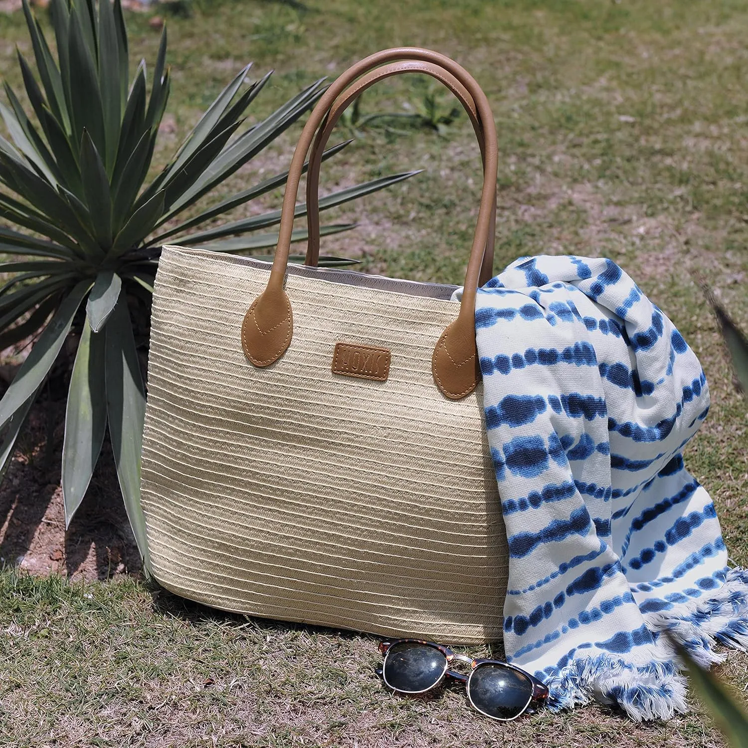 Straw Rattan Women Tote Summer Beach Shoulder Handbag