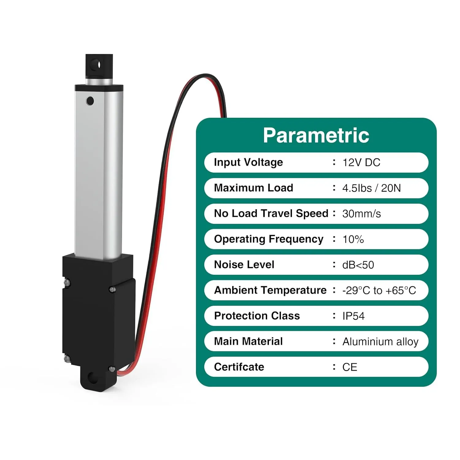 Stroke 125mm 20N 5 Inch Mini Linear Actuator 12V Force 4.5lbs Electric Linear Motion Actuators High Speed 1.2"/sec for Robotics,Home Automation with Mounting Brackets