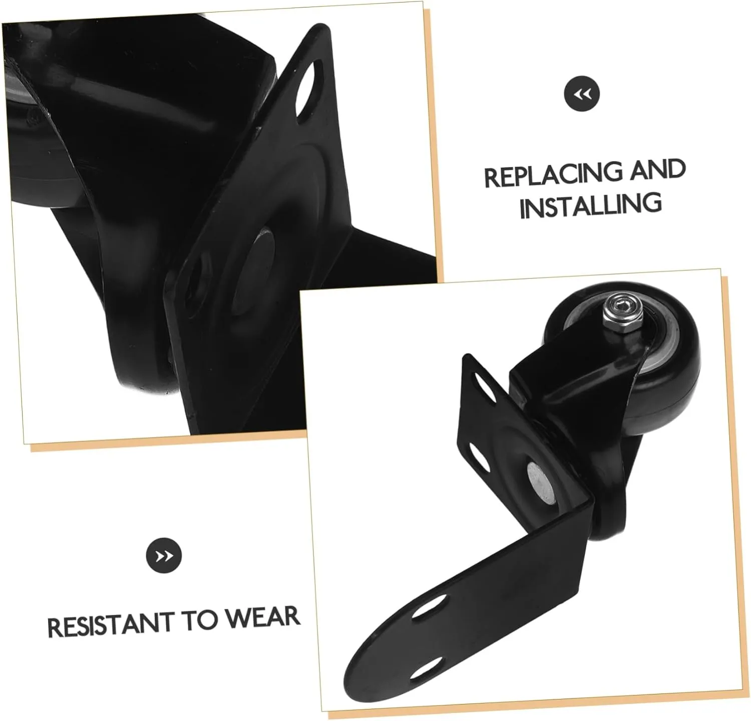 Sturdy Quiet Casters for Furniture Cabinets Rolling Attachments for Duffel Bags