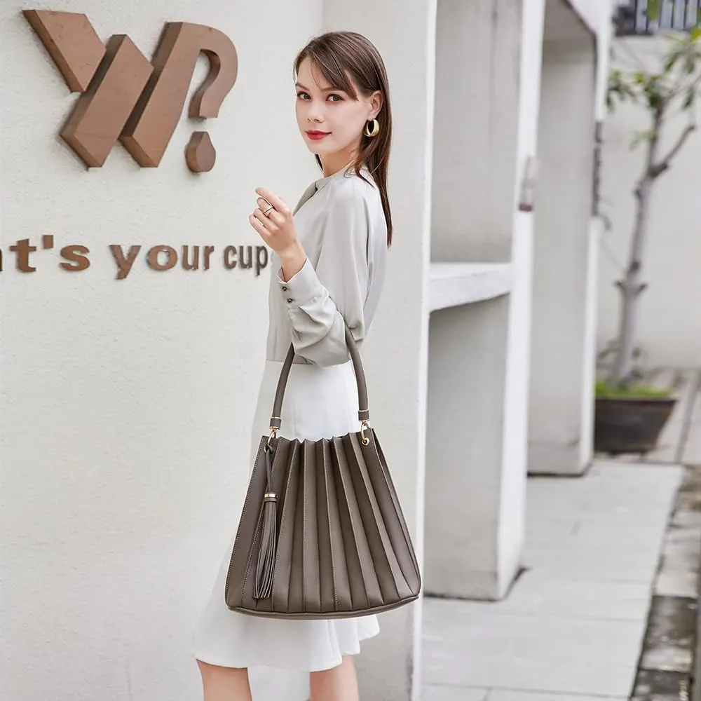 Style Strategy PU Leather 2-in-1 Hobo with Crossbody Bag - Fashion Handbag Shoulder 2 pcs Purse Set for Women