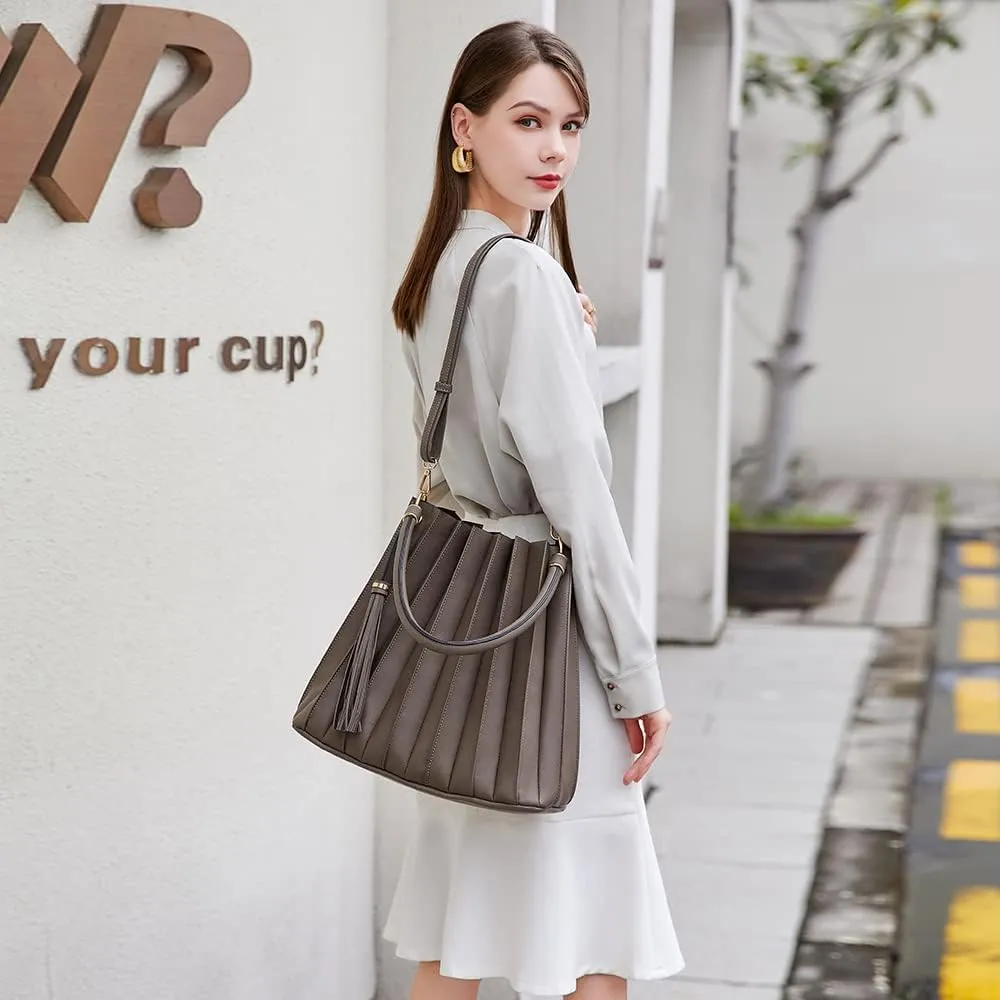 Style Strategy PU Leather 2-in-1 Hobo with Crossbody Bag - Fashion Handbag Shoulder 2 pcs Purse Set for Women