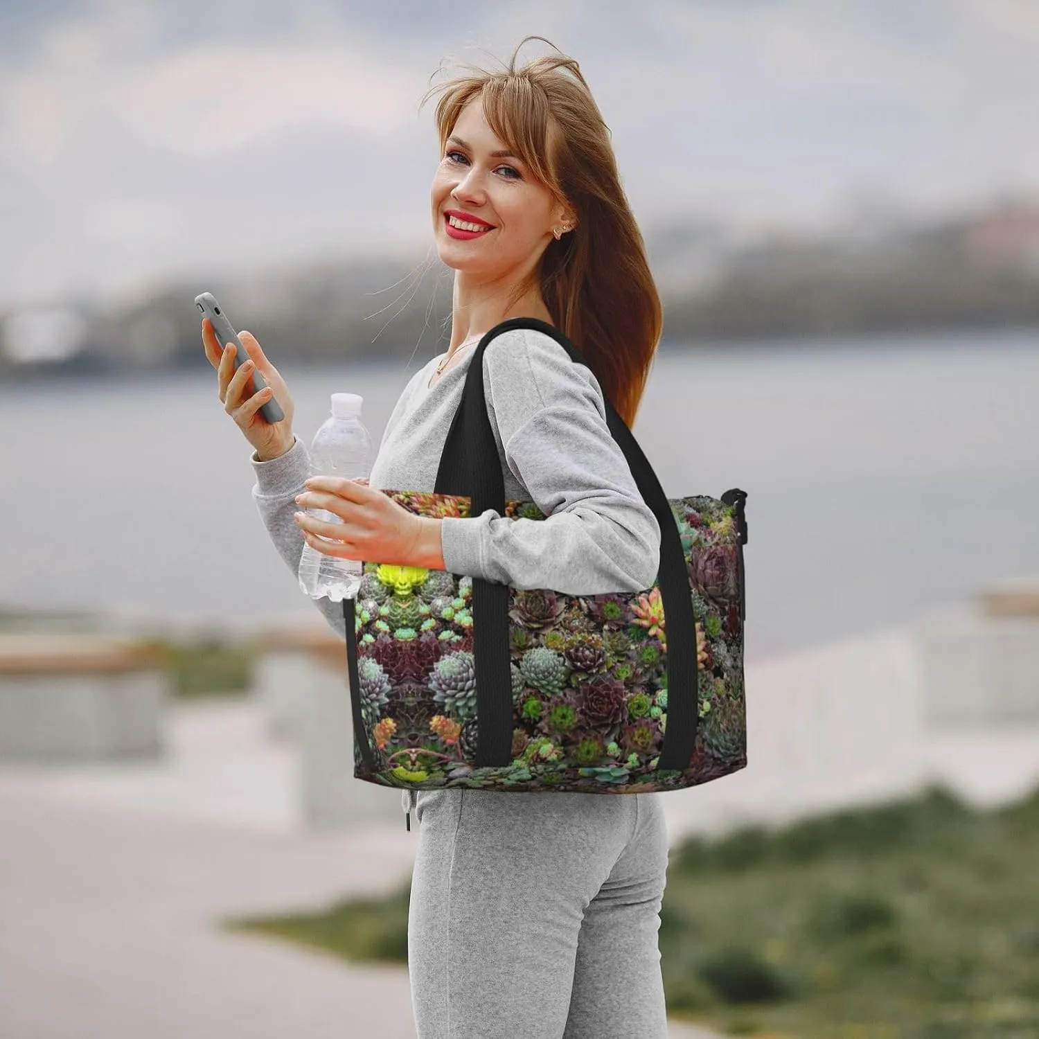 Succulent Travel Bags, Weekender Carry On For Women, Sports Gym Bag, Workout Duffel Bag,Overnight