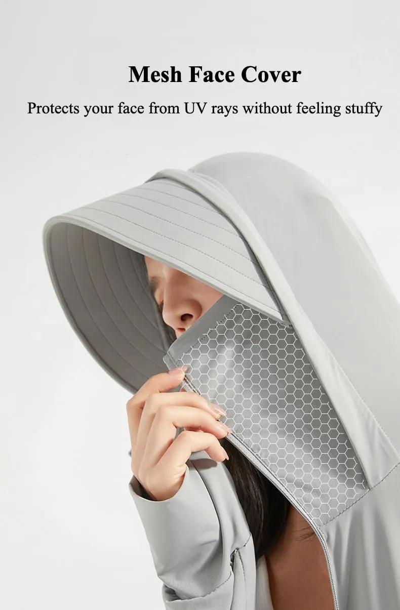 Sun Protection Clothing Women with Face Cover UPF 50  UV Protection Sun Shirts Zip Up Lightweight Cool Jackets