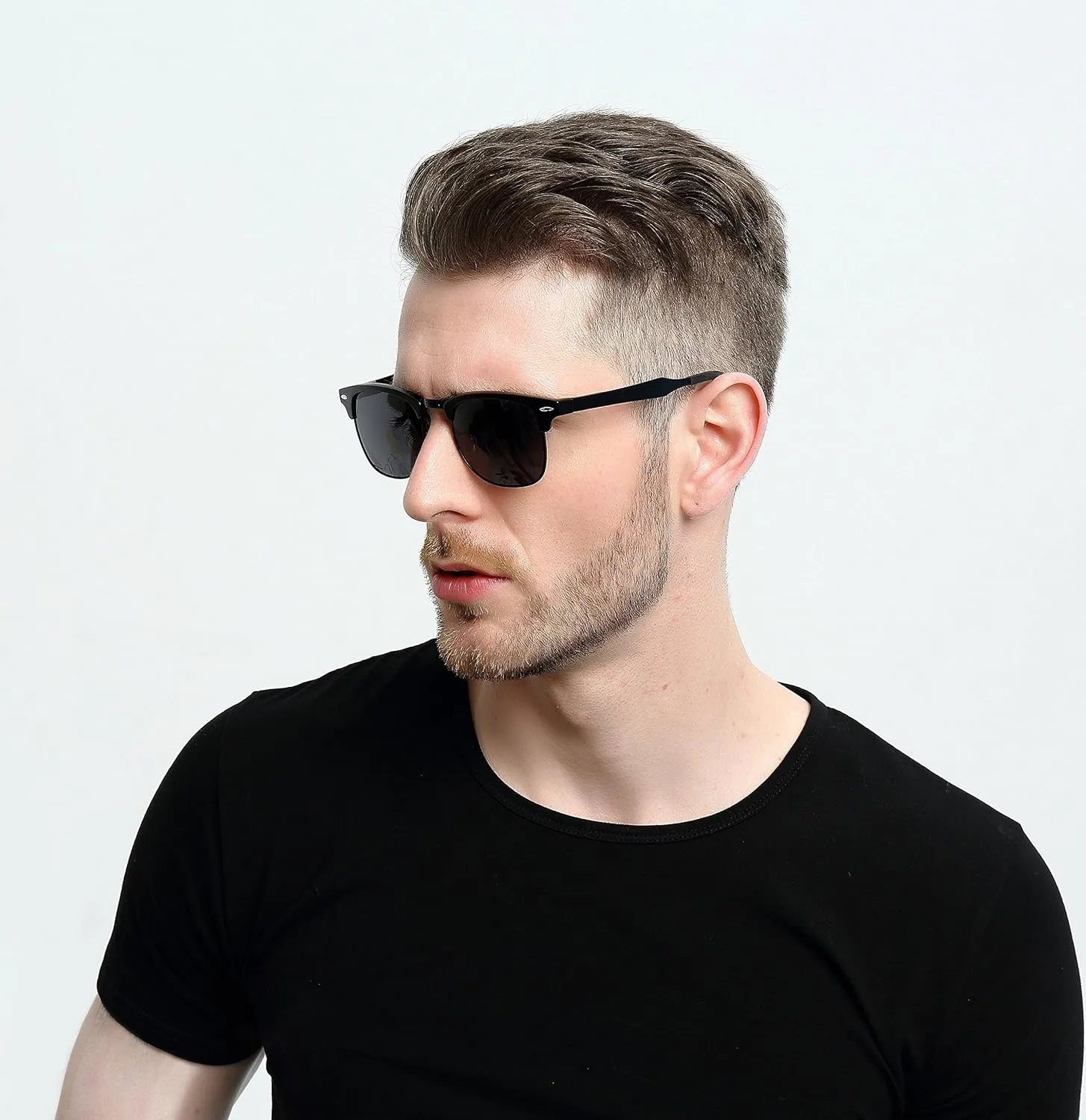 SUNGAIT Polarized Sunglasses for Men and Women, Classic Half-Frame Retro Shades for Driving, Travel, and Outdoor Activities