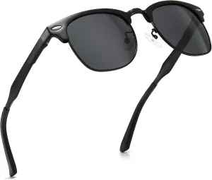 SUNGAIT Polarized Sunglasses for Men and Women, Classic Half-Frame Retro Shades for Driving, Travel, and Outdoor Activities