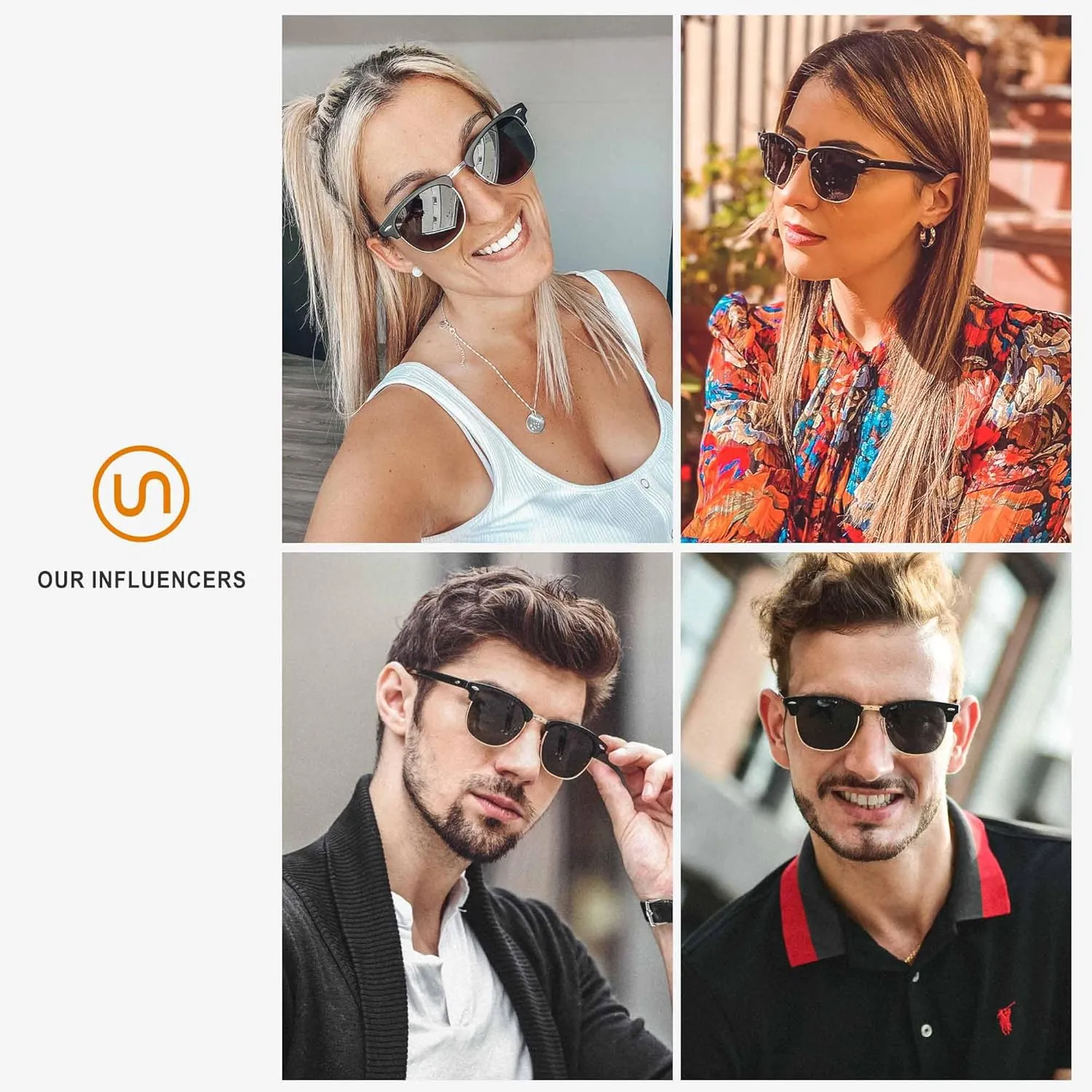 SUNGAIT Polarized Sunglasses for Men and Women, Classic Half-Frame Retro Shades for Driving, Travel, and Outdoor Activities
