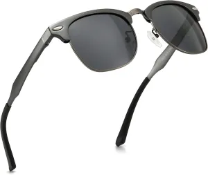 SUNGAIT Polarized Sunglasses for Men and Women, Classic Half-Frame Retro Shades for Driving, Travel, and Outdoor Activities