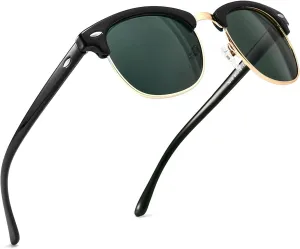 SUNGAIT Polarized Sunglasses for Men and Women, Classic Half-Frame Retro Shades for Driving, Travel, and Outdoor Activities