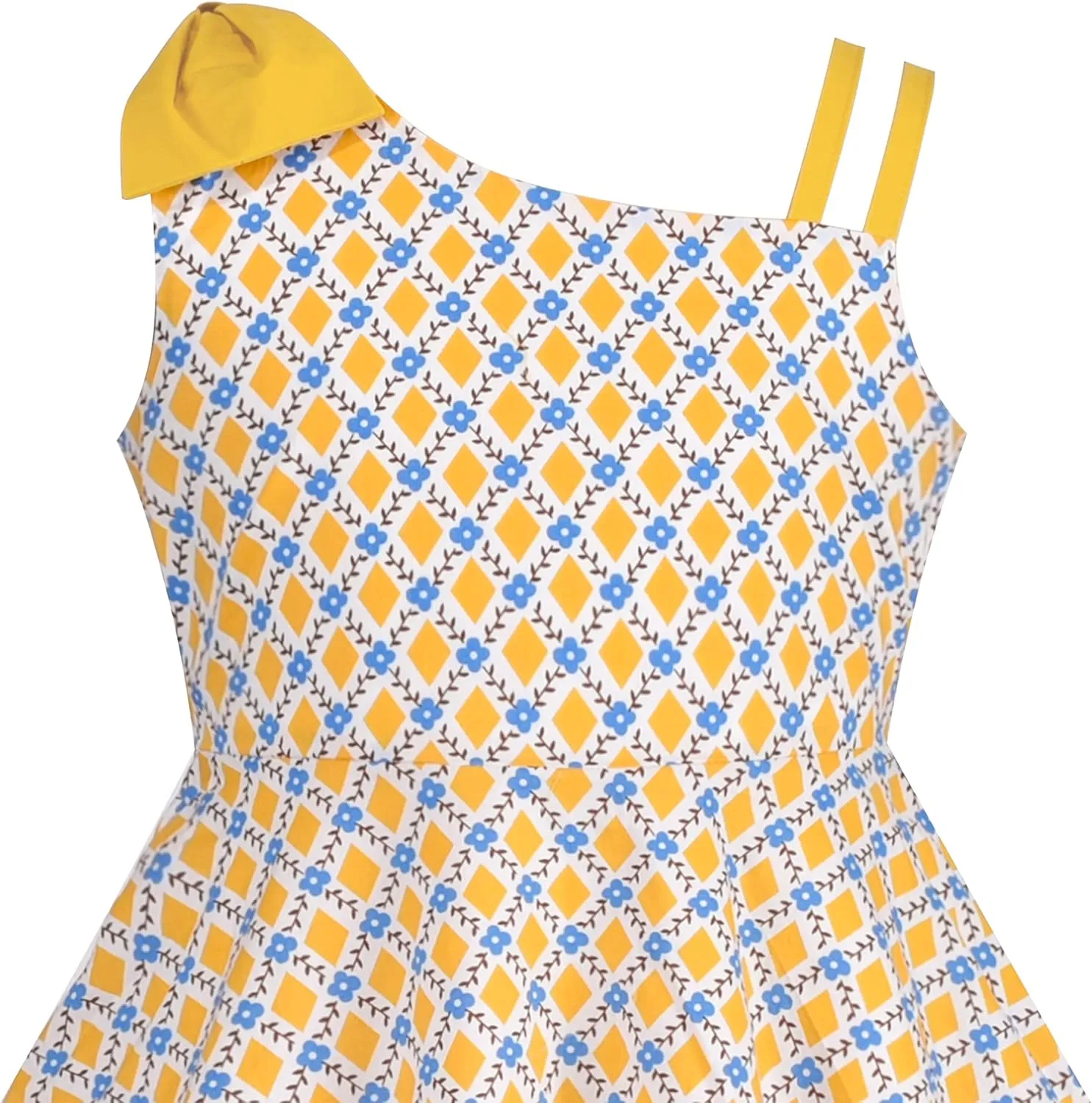 Sunny Fashion Girls Dress One Shoulder Sea Star Flower Dress Birthday Party