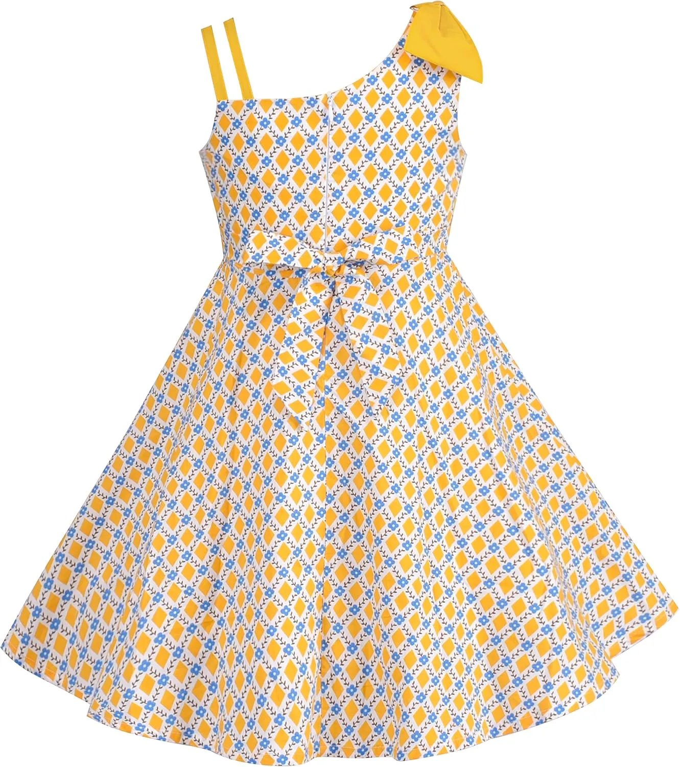 Sunny Fashion Girls Dress One Shoulder Sea Star Flower Dress Birthday Party