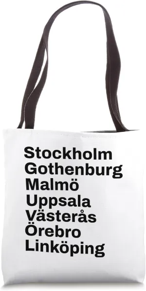 Sweden Cities and Towns Travel Tote Bag