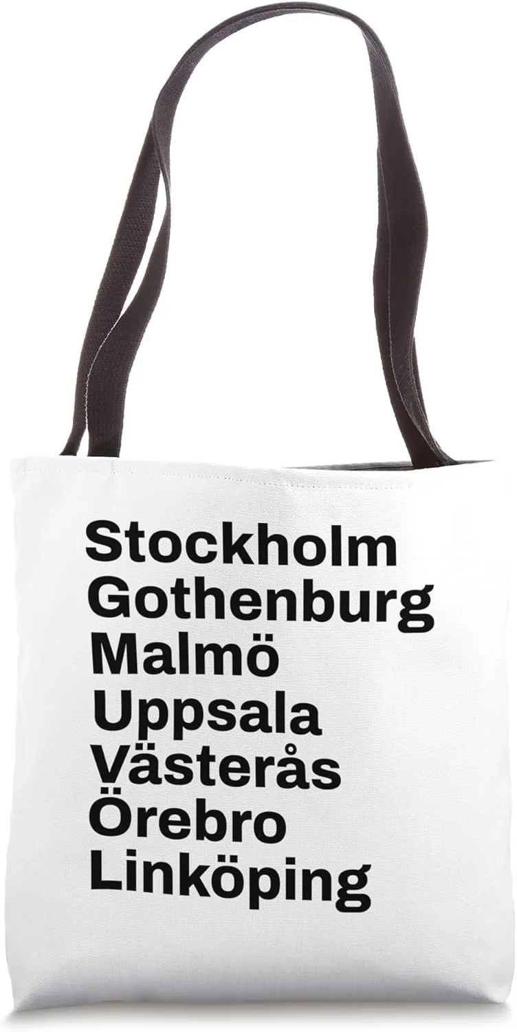 Sweden Cities and Towns Travel Tote Bag