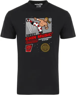 Sweet Chin Music Shawn Michaels Wrestling 8-Bit Gaming System Style Graphic Tee T-Shirt