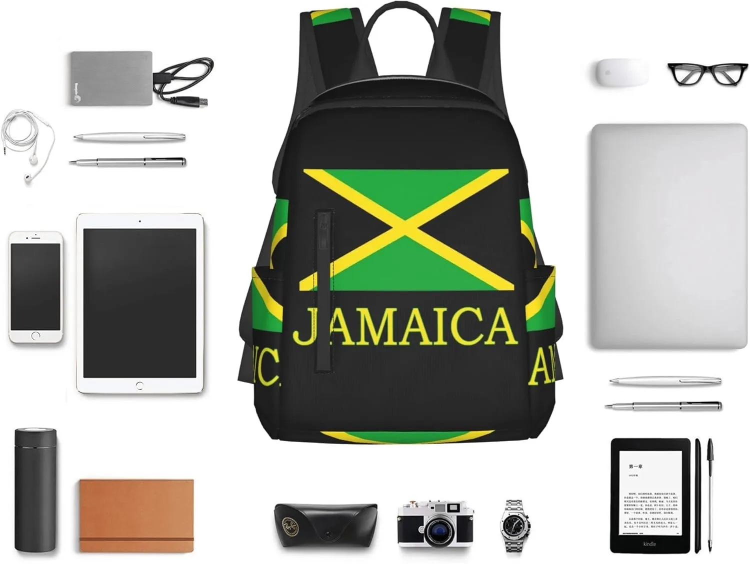 SWEET TANG Jamaican Flag black Backpack Casual Sackpack Beach Bag Daypack Multi-Purpose Women Men Unisex