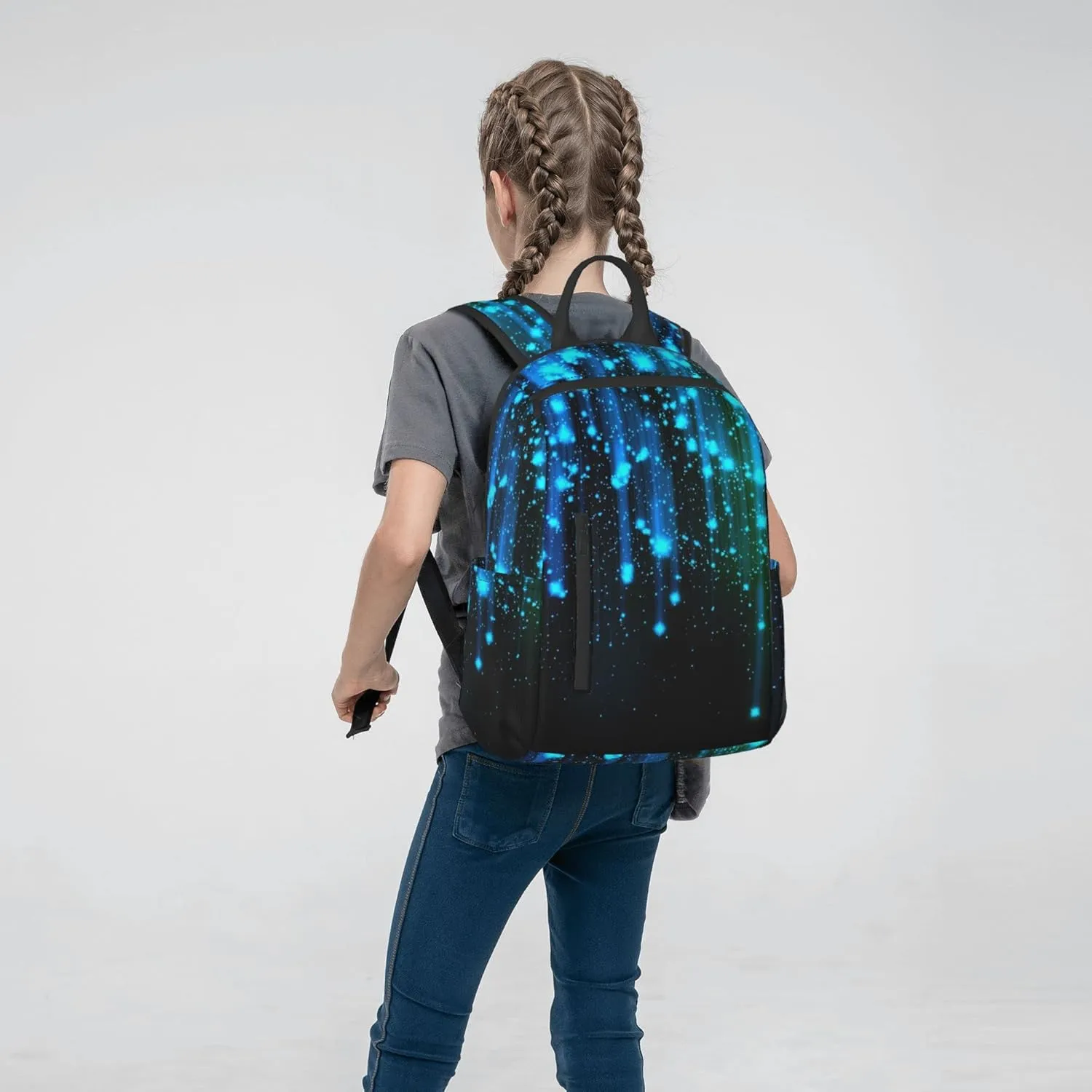 SWEET TANG Travel Laptop Backpack Business Anti Theft Black and Blue Neon Lights Backpack College Computer Bag Gifts for Men & Women