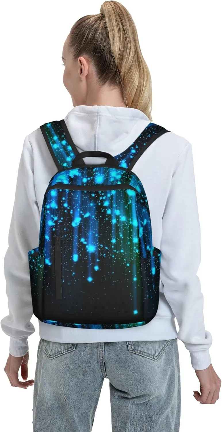SWEET TANG Travel Laptop Backpack Business Anti Theft Black and Blue Neon Lights Backpack College Computer Bag Gifts for Men & Women