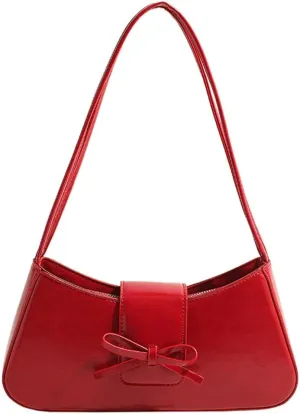 Sweet Womens Shoulder Bag Vegan Leather Clutch Bag For Women Trendy Underarm Handbag Casual Y2K Purse Versatile Work Purse