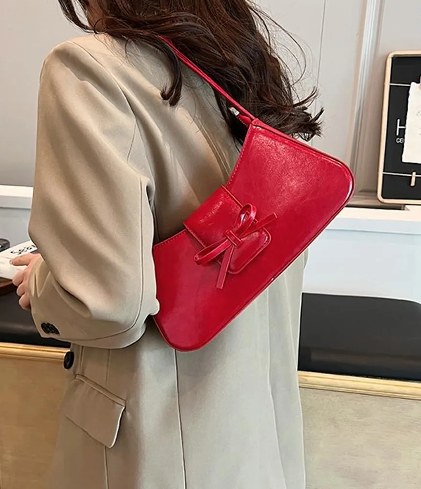 Sweet Womens Shoulder Bag Vegan Leather Clutch Bag For Women Trendy Underarm Handbag Casual Y2K Purse Versatile Work Purse