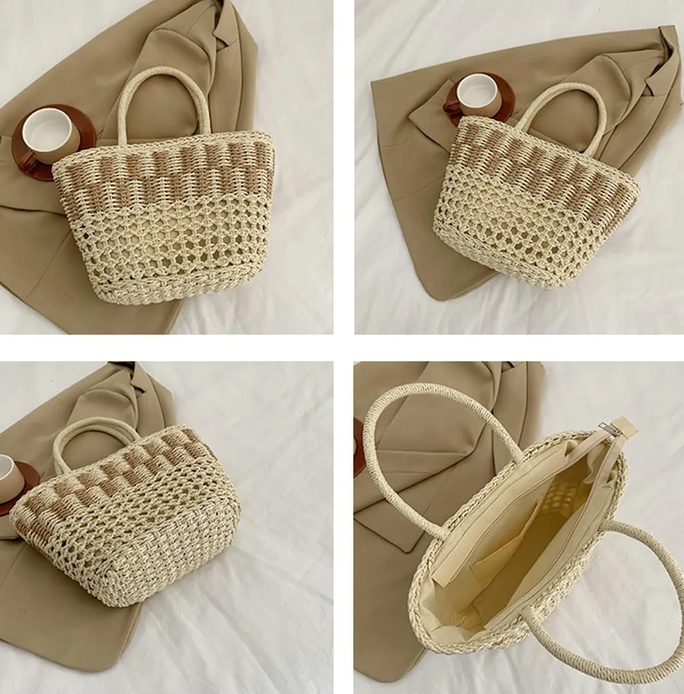 Sweet Woven Straw Underarm Bag for Women Fashion Work Outdoor Shoulder Bag Casual Holiday Travel Handbag 2025