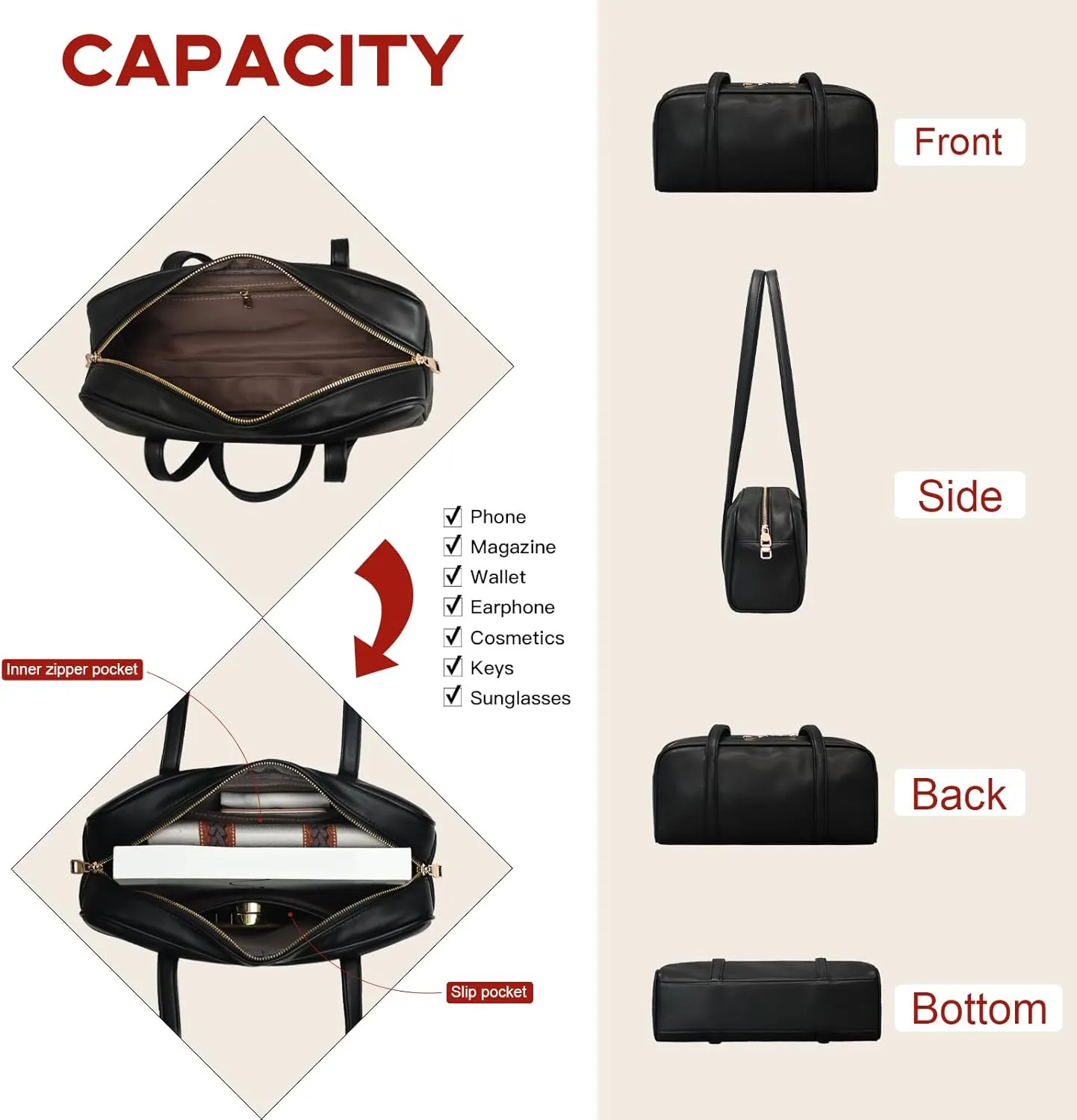 Swing Bag Shoulder Bag For Women Vegan Leather Ladies Clutch Retro Tote Handbags Satchel Bag Trendy Purse