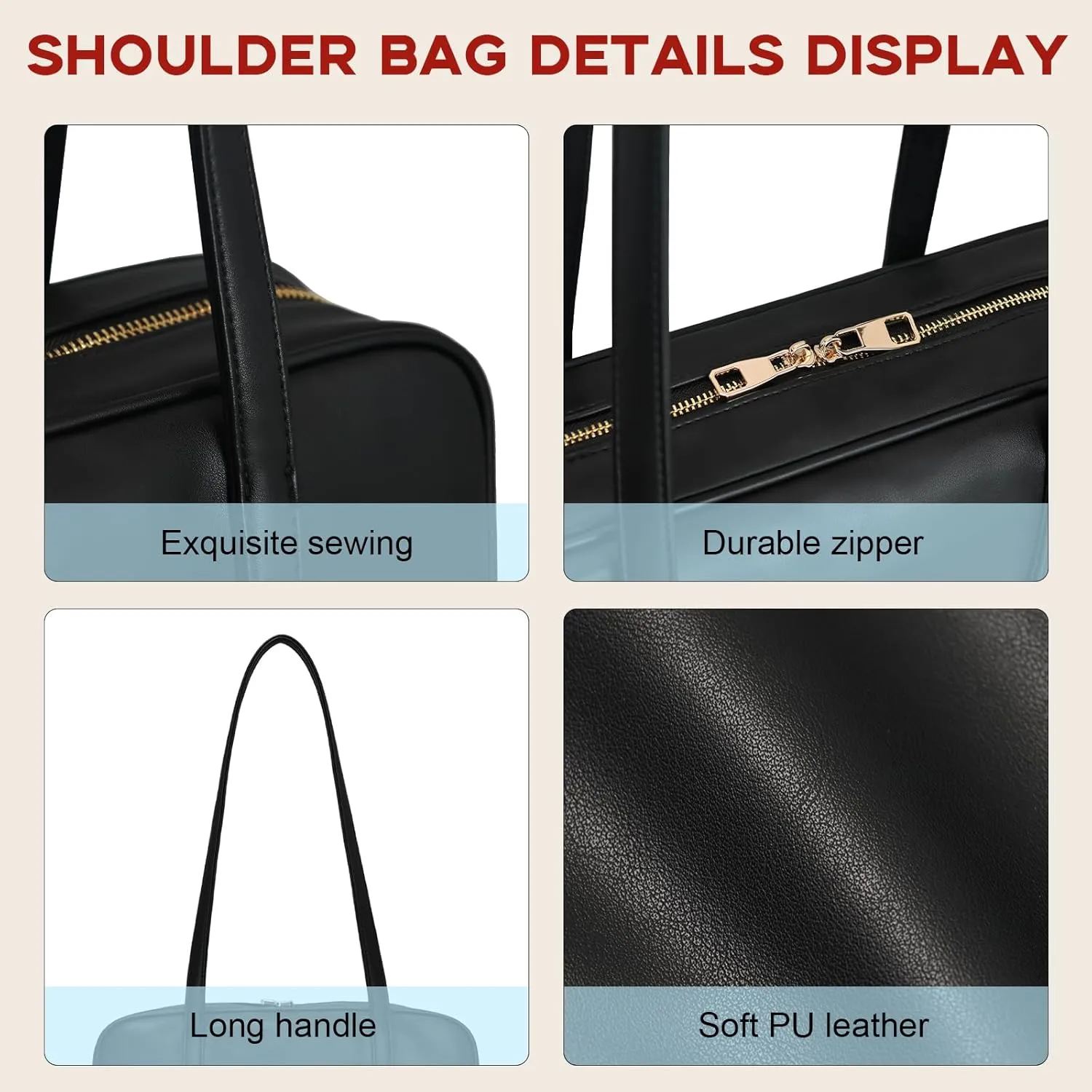 Swing Bag Shoulder Bag For Women Vegan Leather Ladies Clutch Retro Tote Handbags Satchel Bag Trendy Purse