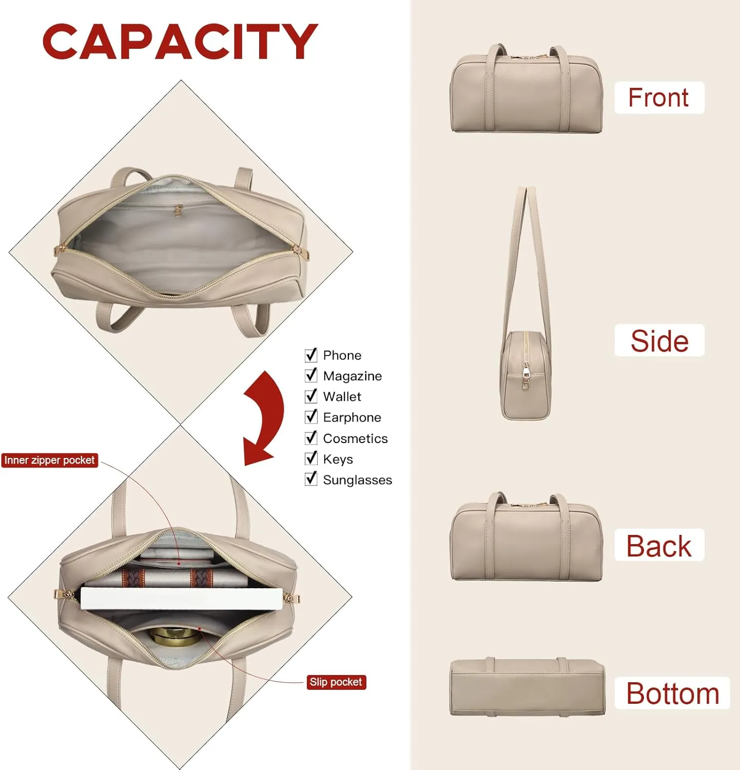 Swing Bag Shoulder Bag For Women Vegan Leather Ladies Clutch Retro Tote Handbags Satchel Bag Trendy Purse