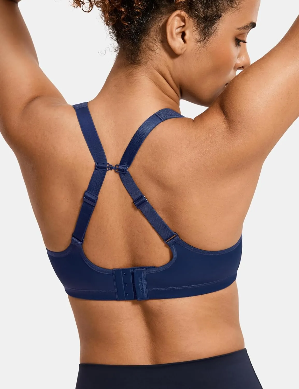 SYROKAN High Impact Sports Bras for Women Support Underwire Cross Back Large Bust Cool Comfort Molded Cup