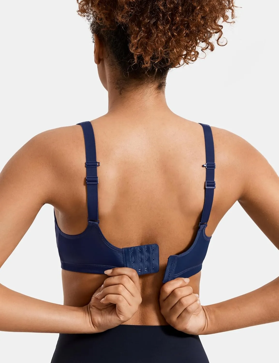 SYROKAN High Impact Sports Bras for Women Support Underwire Cross Back Large Bust Cool Comfort Molded Cup