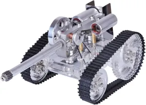 Tank Type Stirling Engine Model Kit, Stirling Engine Motor Model Stirling Engine Kit, Mechanical Metal Stirling Motor Electricity Power Generator Physical Science Kit- RTR
