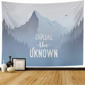 Tapestry Wall Hanging Woods Mountain Forest Landscape Foggy Nature Ecology Climbing Parks Wildlife Outdoor Horizontal Cool Tapestry for Bedroom Wall Decor 60x50 Inch