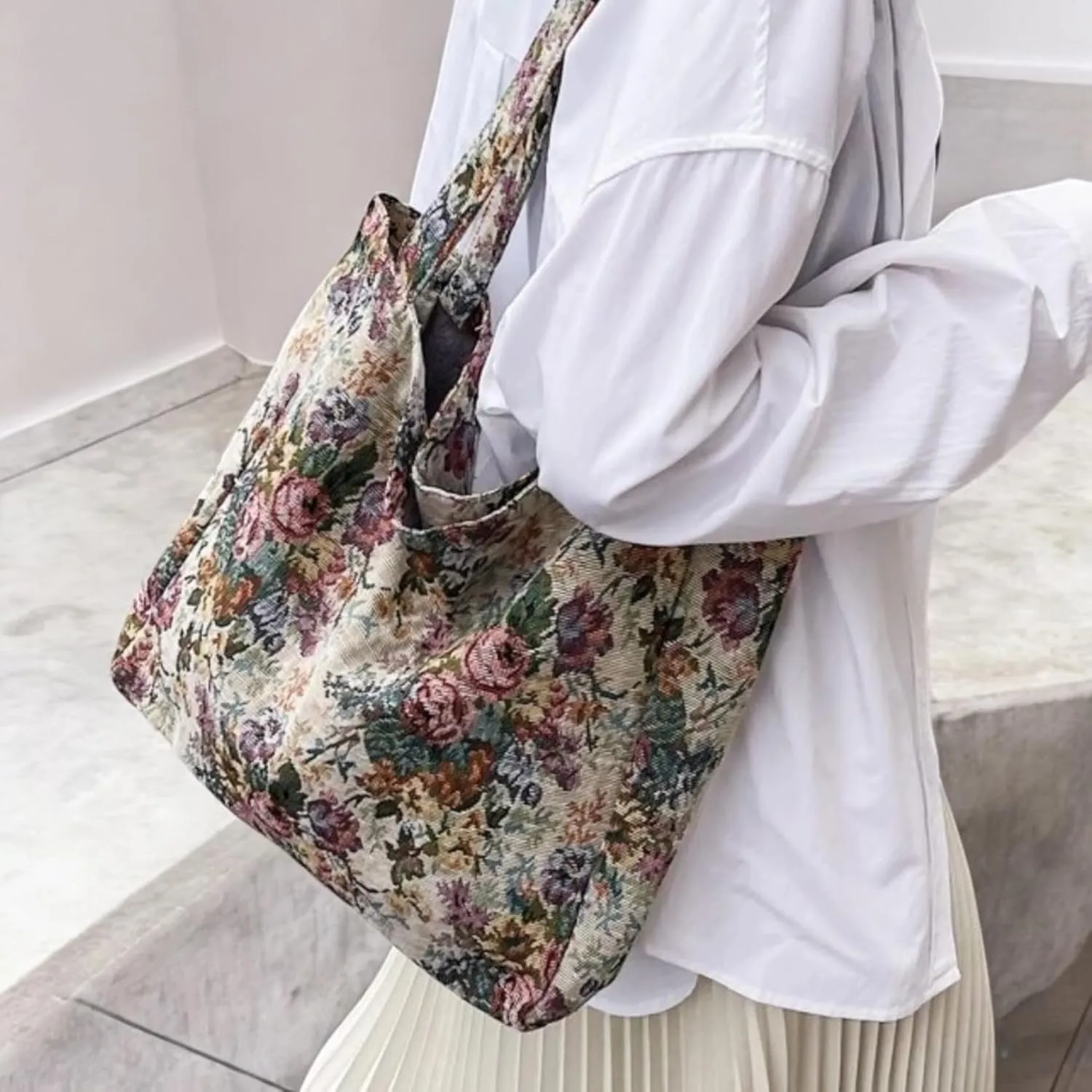 Tapestry Women Botanical Shoulder Tote Bag, Spacious and Durable Ideal for Shopping, Travel & Work