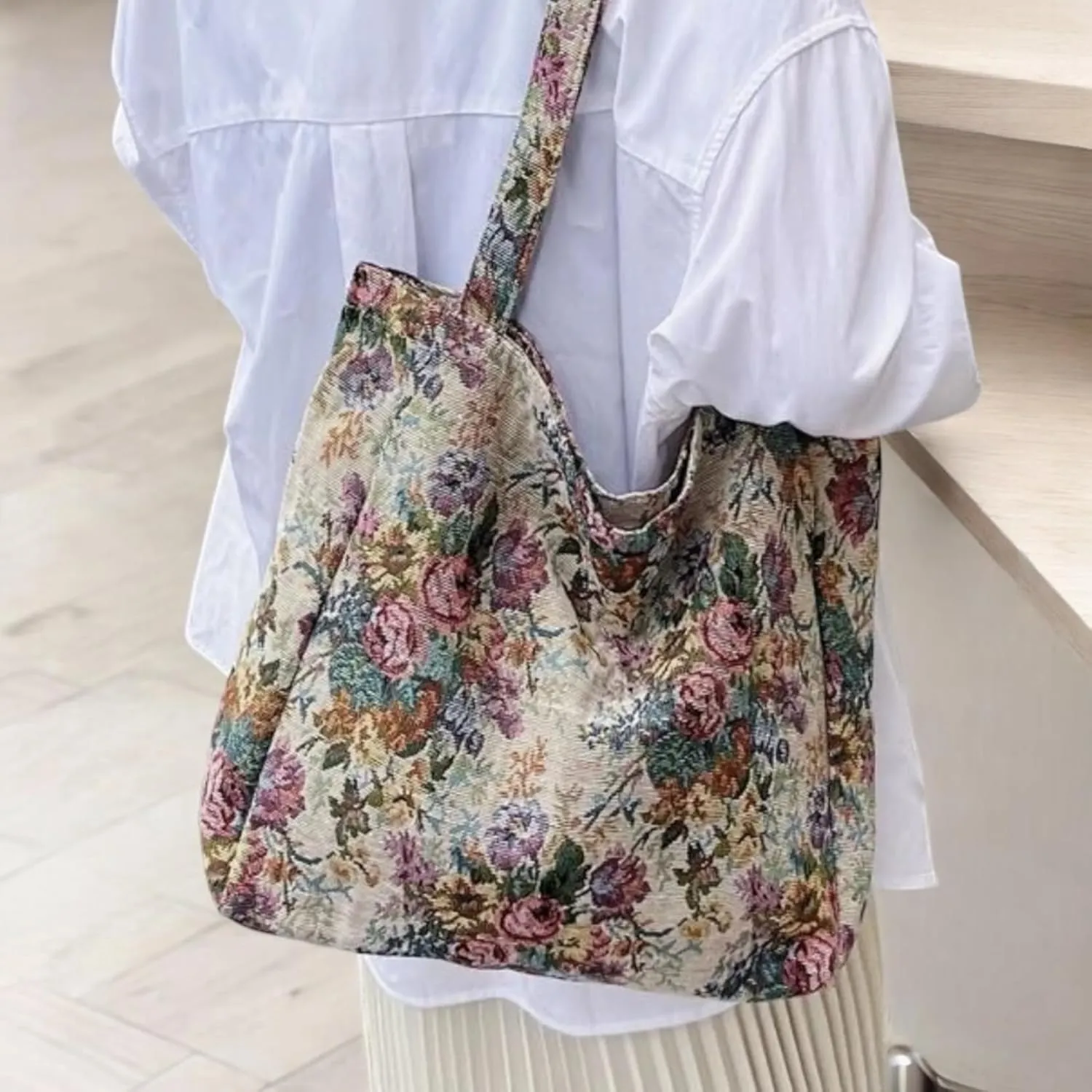 Tapestry Women Botanical Shoulder Tote Bag, Spacious and Durable Ideal for Shopping, Travel & Work
