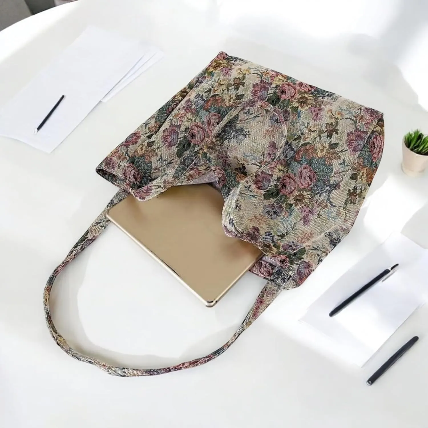 Tapestry Women Botanical Shoulder Tote Bag, Spacious and Durable Ideal for Shopping, Travel & Work
