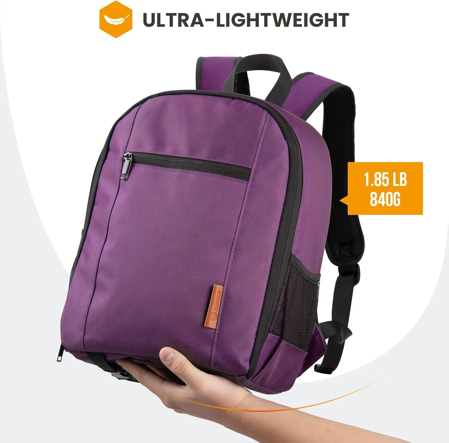 TARION Professional Camera Backpack Case with Laptop Compartment Waterproof Rain Cover for DSLR SLR Mirrorless Camera Lens Tripod Photography Backpack for Women Men Purple TB-S